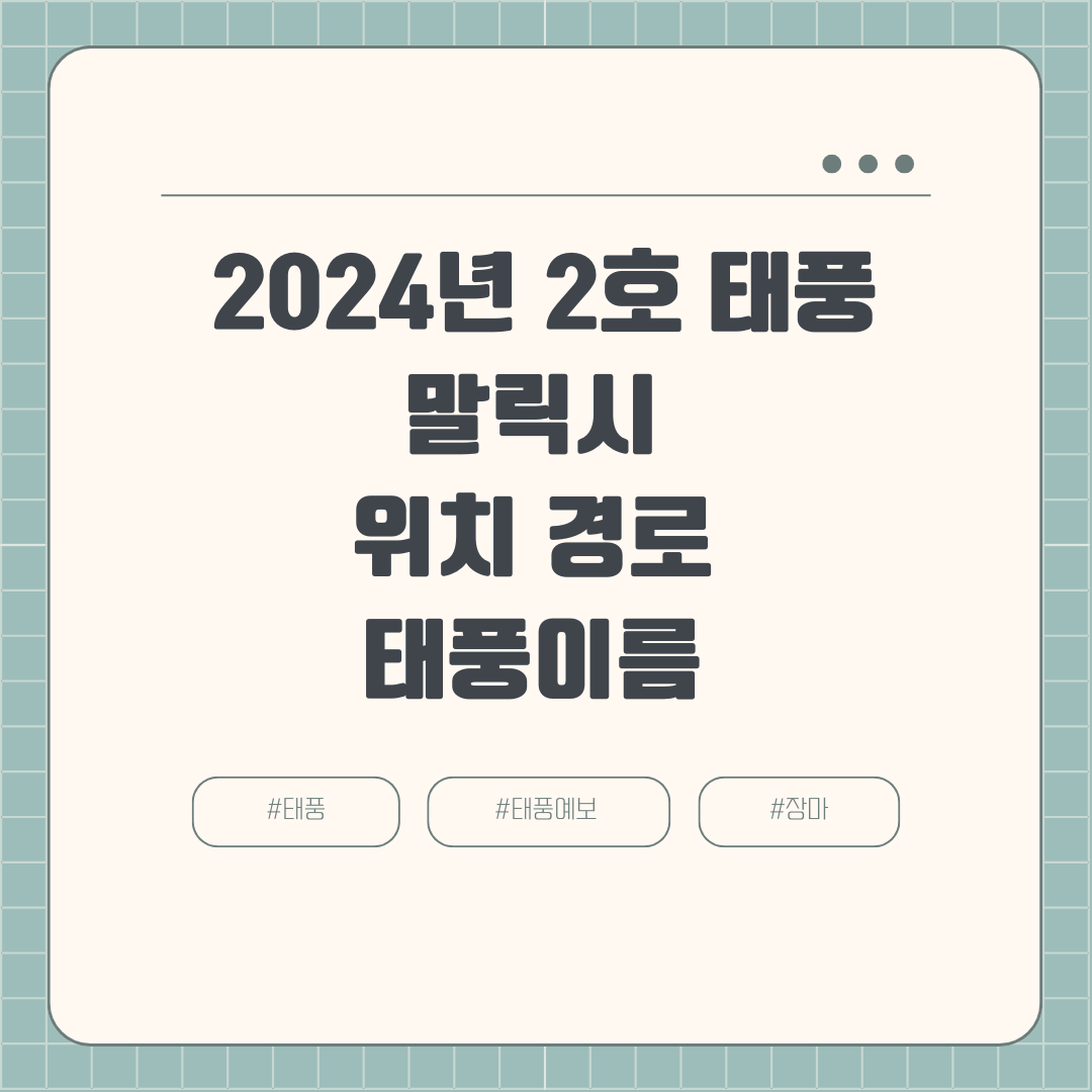 2024년 태풍 2호 말릭시 위치 경로 태풍이름